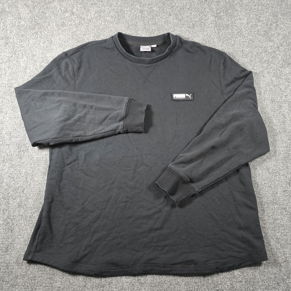 Puma Original Sportswear Men's Black Thermal Crewneck Sweatshirt XL